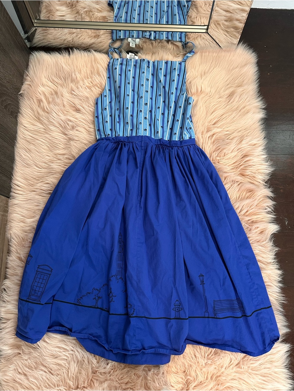 Disney Parks Dress Shop 101 Dalmatians Perdita Dress Pockets Blue  Sz small - Picture 7 of 7